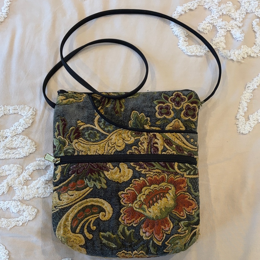 Danny K Vintage Tapestry Crossbody Shoulder Bag Purse